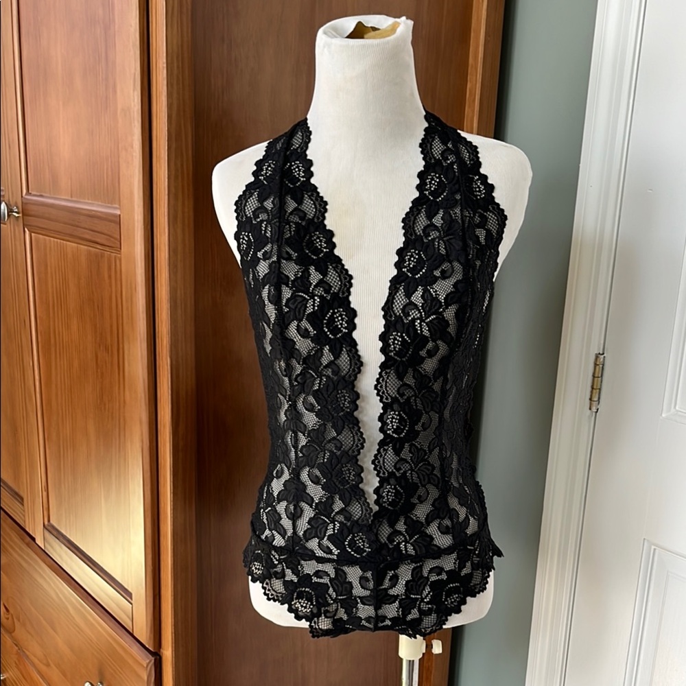 Adore Me Black lace unlined bodysuit - Kaye